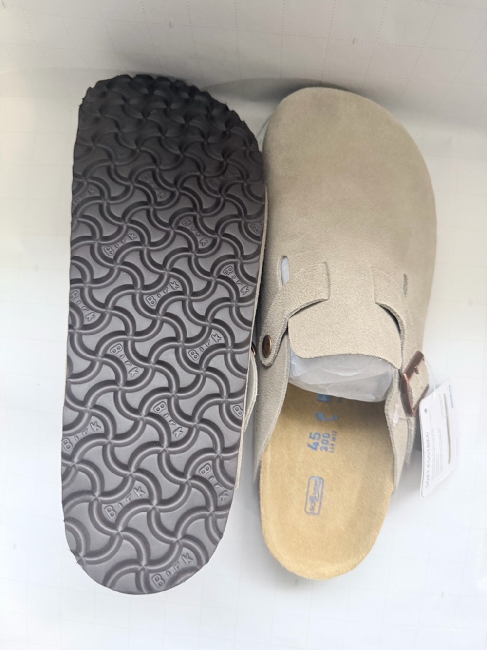 Birkenstock Beige Suede Slip-On Clog - Picture 4 of 5